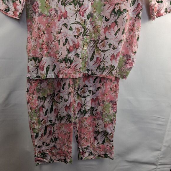 Papinelle Floral Women's 2 Piece Pajamas Size S - Picture 6 of 11